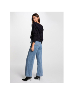 Pull à capuche ballon bleu marine femme - Morgan