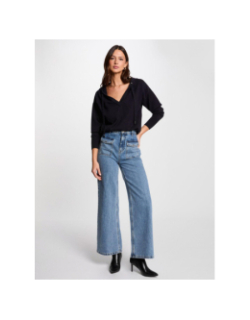 Pull à capuche ballon bleu marine femme - Morgan