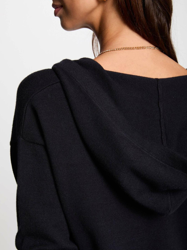 Pull à capuche ballon bleu marine femme - Morgan