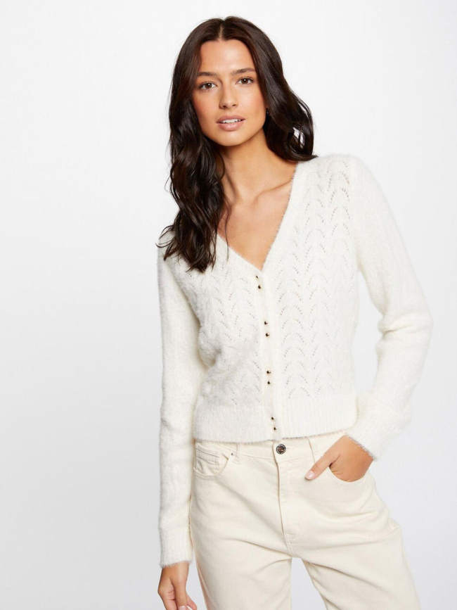 Gilet cardigan lilo ivoire blanc femme - Morgan
