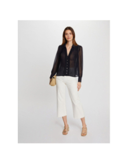 Chemisier plissé plia bleu marine femme - Morgan