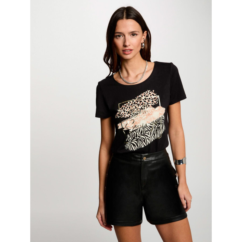 T-shirt dsafa noir femme - Morgan