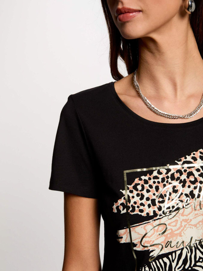 T-shirt dsafa noir femme - Morgan