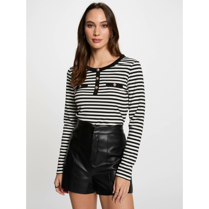 Top rayé scoop noir blanc femme - Morgan