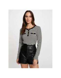 Top rayé scoop noir blanc femme - Morgan