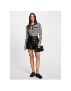Top rayé scoop noir blanc femme - Morgan