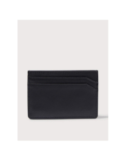 Porte carte en cuir avec logo en relief noir homme - Hugo