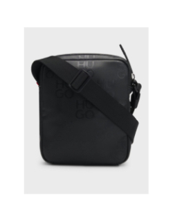 Sac reporter en similicuir à logo revisité noir homme - Hugo