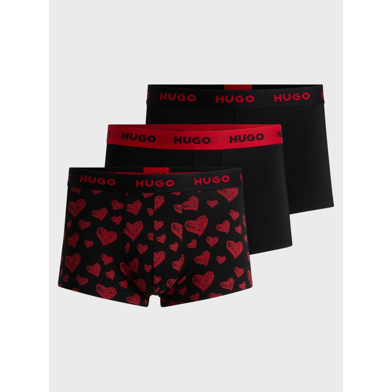 Pack de 3 boxers en coton design noir homme - Hugo
