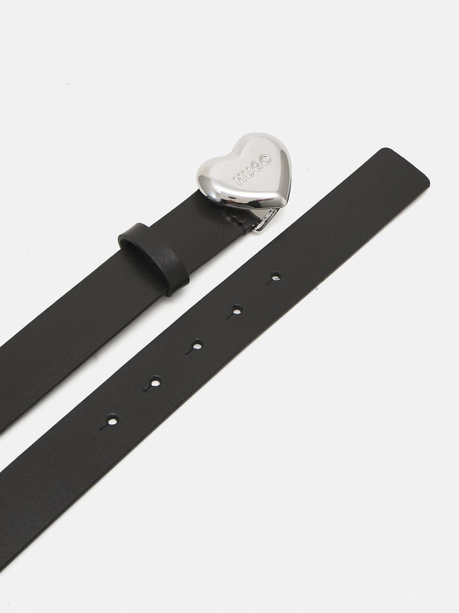 Ceinture en cuir à boucle cœur serce noir femme - Hugo