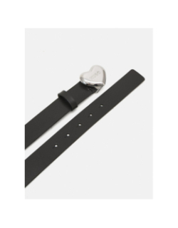 Ceinture en cuir à boucle cœur serce noir femme - Hugo