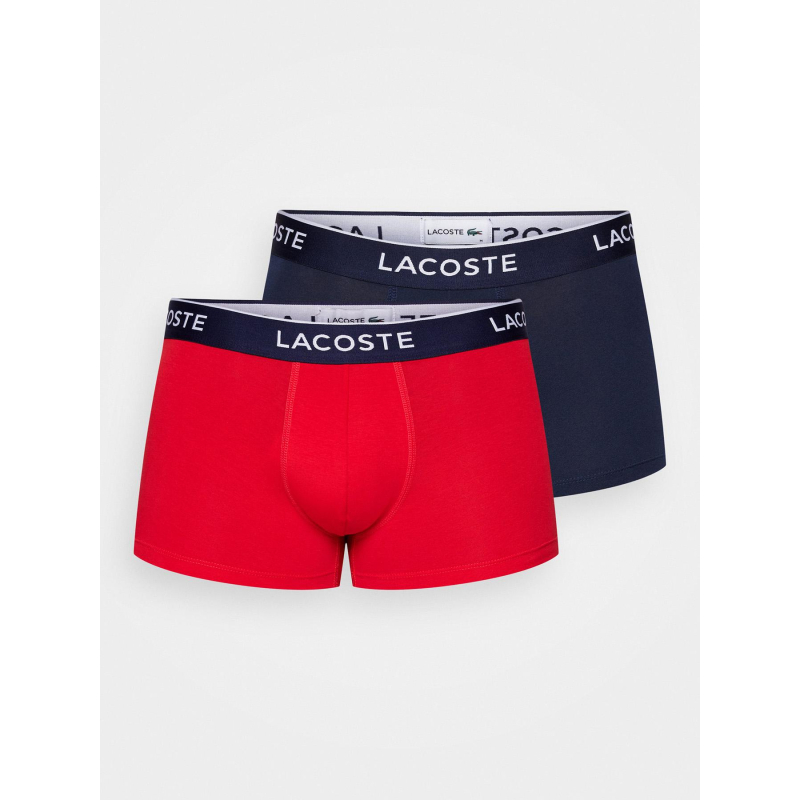 Pack de 2 boxers stretch en coton rouge noir homme - Lacoste