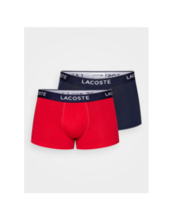 Pack de 2 boxers stretch en coton rouge noir homme - Lacoste