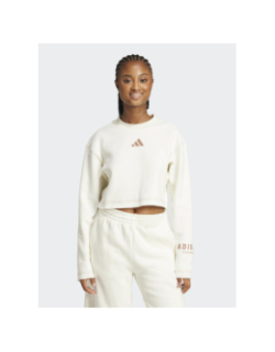 Sweat col rond crop all szn écru femme - Adidas