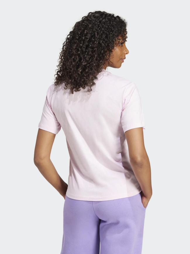 T-shirt uni logo brodé rose femme - Adidas