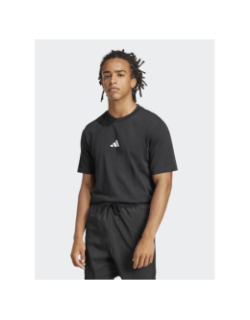 T-shirt à logo brodé 3 bandes noir homme - Adidas