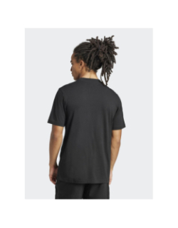 T-shirt à logo brodé 3 bandes noir homme - Adidas