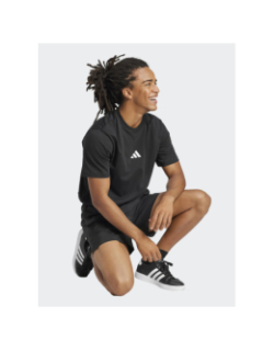 T-shirt à logo brodé 3 bandes noir homme - Adidas