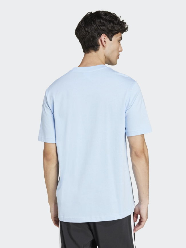T-shirt à manches courtes logo 3 bandes bleu homme - Adidas