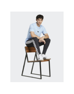 T-shirt à manches courtes logo 3 bandes bleu homme - Adidas