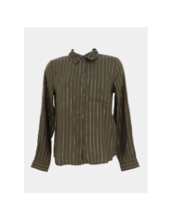 Chemisier rayé sabrina kaki femme - Only