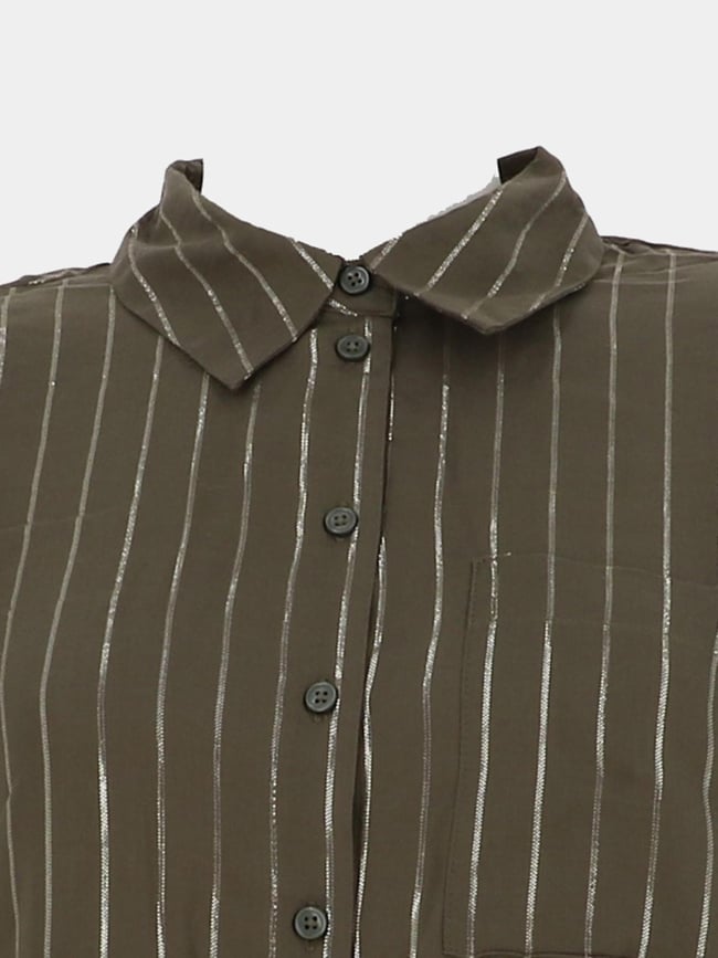 Chemisier rayé sabrina kaki femme - Only