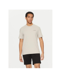 T-shirt micro logo interlock gris homme - Calvin Klein
