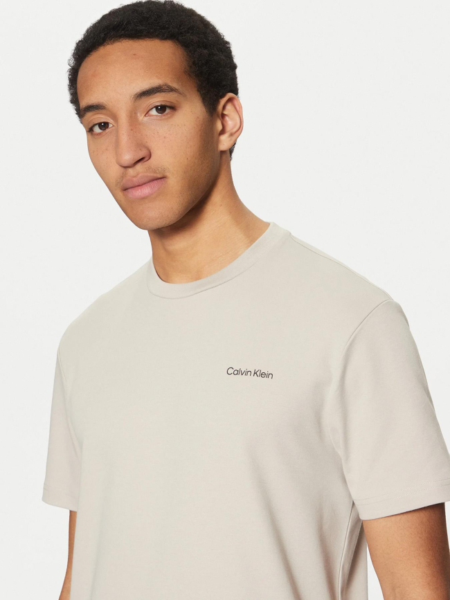 T-shirt micro logo interlock gris homme - Calvin Klein