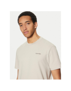 T-shirt micro logo interlock gris homme - Calvin Klein