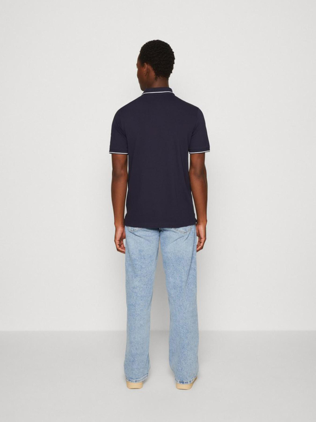 Polo stretch en piqué bleu marine homme - Calvin Klein