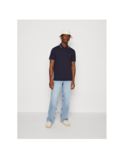 Polo stretch en piqué bleu marine homme - Calvin Klein