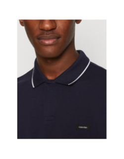 Polo stretch en piqué bleu marine homme - Calvin Klein
