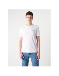 T-shirt linear box logo blanc homme - Calvin Klein