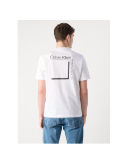 T-shirt linear box logo blanc homme - Calvin Klein