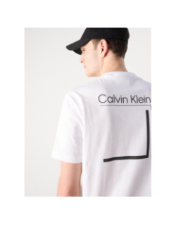 T-shirt linear box logo blanc homme - Calvin Klein