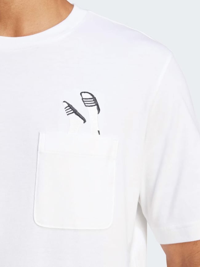 T-shirt lounge slide graphic pocket blanc homme - Adidas