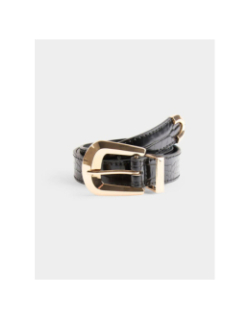 Ceinture aspect croco noir femme - Morgan