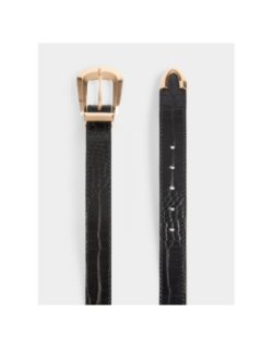 Ceinture aspect croco noir femme - Morgan
