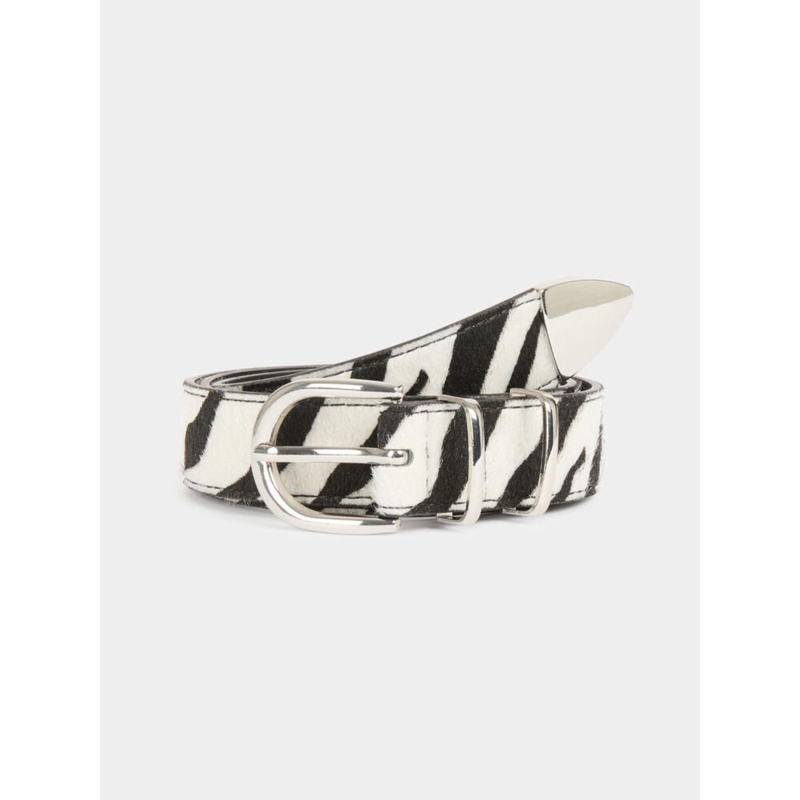 Ceinture imprimé zèbre noir et blanc femme - Morgan
