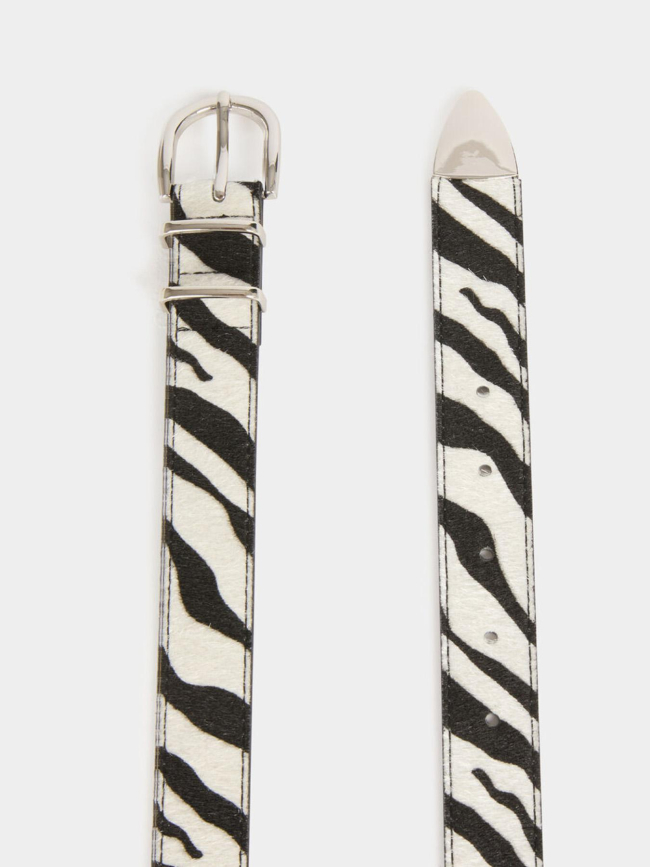 Ceinture imprimé zèbre noir et blanc femme - Morgan