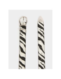 Ceinture imprimé zèbre noir et blanc femme - Morgan