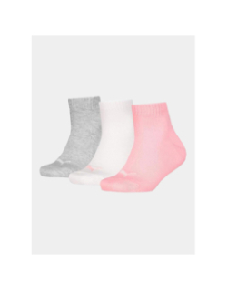 Pack 3 paires de chaussettes basses blanc et rose fille - Puma