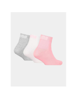 Pack 3 paires de chaussettes basses blanc et rose fille - Puma