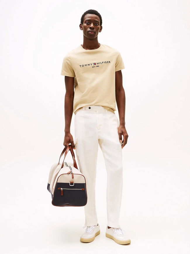 T-shirt uni logo core kaki homme - Tommy Hilfiger