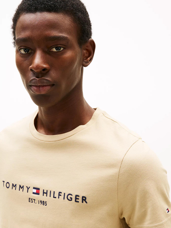 T-shirt uni logo core kaki homme - Tommy Hilfiger