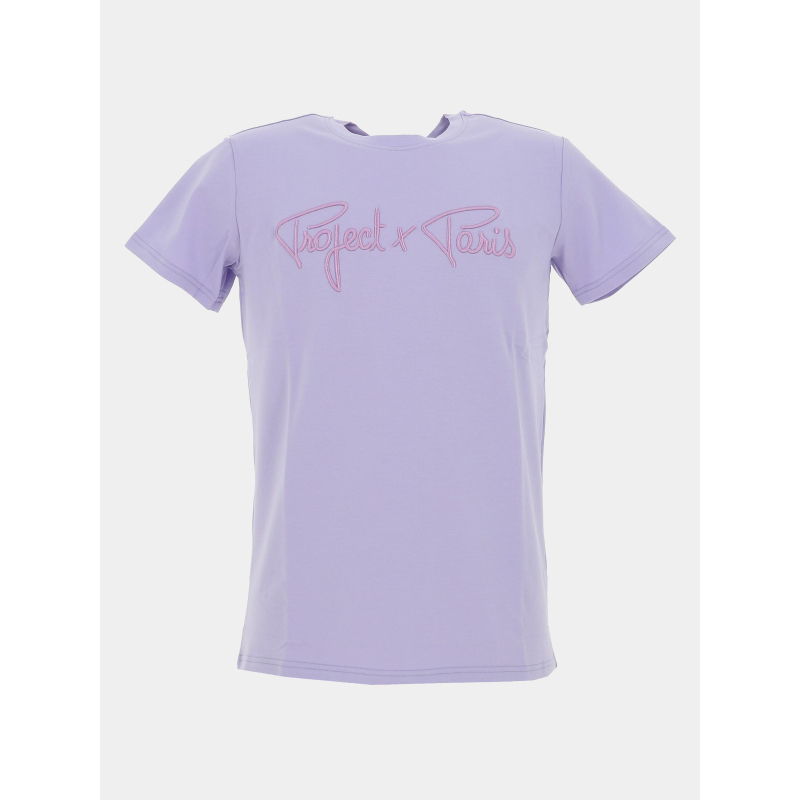 T-shirt logo brodé violet homme - Project X Paris