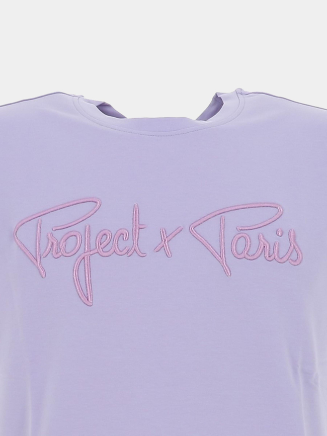 T-shirt logo brodé violet homme - Project X Paris