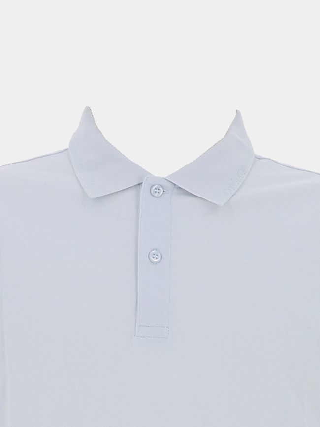 Polo slim en piqué thermo tech bleu clair homme - Calvin Klein