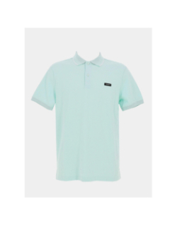 Polo stretch en piqué turquoise homme - Calvin Klein