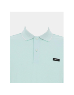 Polo stretch en piqué turquoise homme - Calvin Klein